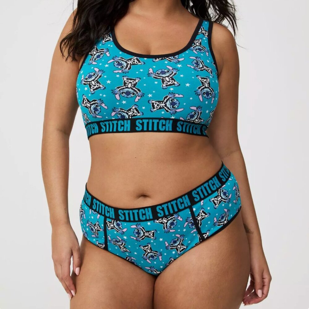 Skeleton Stitch Mid-Rise Hipster Panty & Bralette Set